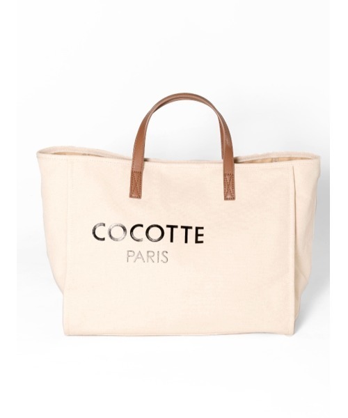 Soir,5 COCOTTE PARIS(ソワールイブニングココットパリ)の「Cocotte parisロゴキャンバストートバッグ_L(ハンドバッグ・レディース・ホワイト/ブラック/キャメル・FREE)」の15枚目の写真