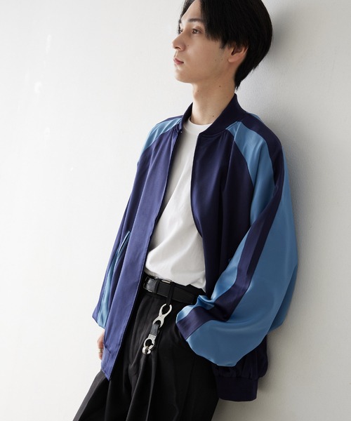 NILWAY（ニルウェイ）の「配色ラインルーズスカジャン（スカジャン・メンズ・ネイビー/チャコール/グレー・MEDIUM/LARGE）」の21枚目の写真