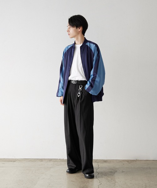 NILWAY（ニルウェイ）の「配色ラインルーズスカジャン（スカジャン・メンズ・ネイビー/チャコール/グレー・MEDIUM/LARGE）」の20枚目の写真