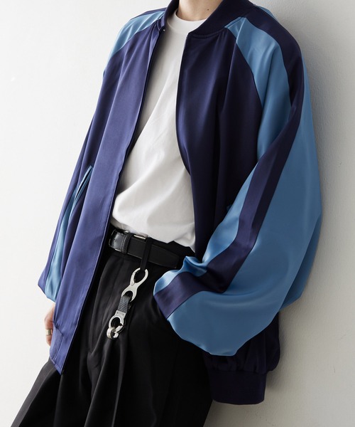 NILWAY（ニルウェイ）の「配色ラインルーズスカジャン（スカジャン・メンズ・ネイビー/チャコール/グレー・MEDIUM/LARGE）」の22枚目の写真