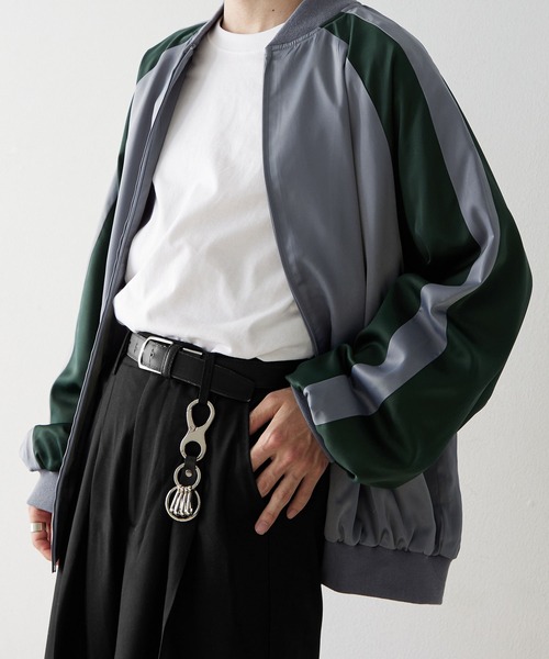 NILWAY（ニルウェイ）の「配色ラインルーズスカジャン（スカジャン・メンズ・ネイビー/チャコール/グレー・MEDIUM/LARGE）」の17枚目の写真