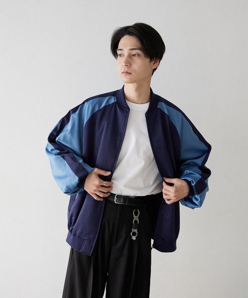 NILWAY（ニルウェイ）の「配色ラインルーズスカジャン（スカジャン・メンズ・ネイビー/チャコール/グレー・MEDIUM/LARGE）」の18枚目の写真