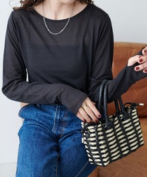DISCOAT（ディスコート）の「【WEB限定】シアーラメプリントロングスリーブTシャツ（Tシャツ/カットソー・レディース）」