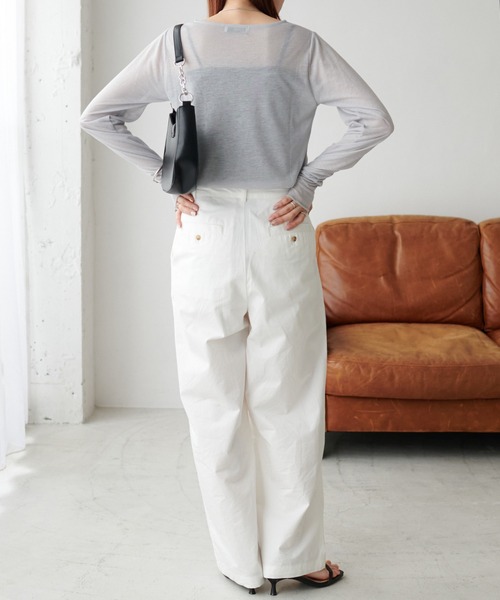 WEB限定】シアーラメプリントロングスリーブTシャツ（Tシャツ