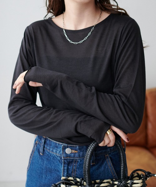 WEB限定】シアーラメプリントロングスリーブTシャツ（Tシャツ