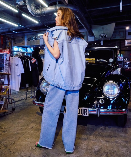 BLONDEY（ブロンディ）の「スタッズデニムパンツ（デニムパンツ・レディース・ブルー/ブラック・SMALL/MEDIUM）」の9枚目の写真