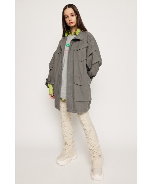 SLY（スライ）の「LOOSE ARM SLIT SH ルーズアーム スリット シャツ オーバーサイズ ビッグサイズ ボリュームアーム EASY CARE（シャツ/ブラウス・レディース・ライム/オフホワイト/ライトブルー/ライトピンク・FREE）」の18枚目の写真