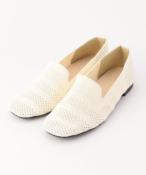 ONIGIRI(オニギリ)の「ニット フラットシューズ(パンプス・レディース・アイボリー/ネイビー・23.5cm/24.5cm)」の3枚目の写真