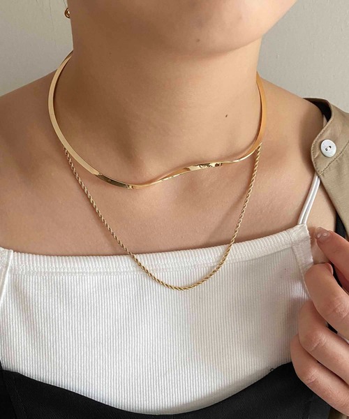 GOLDY（ゴールディ）の「〈GOLDY/ゴールディ〉ツイスト×チョーカーSET（ネックレス・レディース・シルバー/ゴールド・FREE）」の8枚目の写真