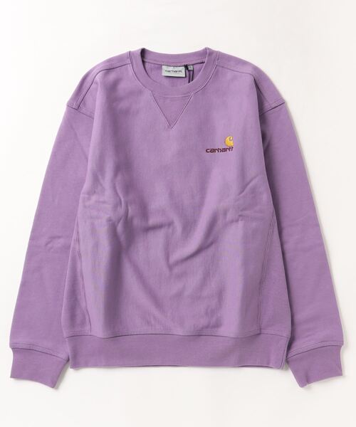 Carhartt WIP(カーハートダブリューアイピー)の「AMERICAN SCRIPT SWEATSHIRT(スウェット・メンズ・アッシュグレー/ブラック/キナリ/ライトブルー/ラベンダー/グレー/ダークグリーン・SMALL/MEDIUM/LARGE/X-LARGE)」の1枚目の写真