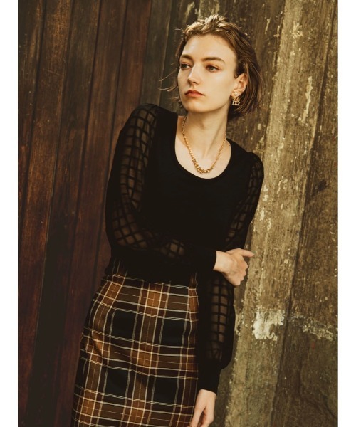 Soir,5 COCOTTE PARIS(ソワールイブニングココットパリ)の「シアースリーブトップス(Tシャツ/カットソー・レディース・ホワイト/ネイビー/ブラック・FREE)」の1枚目の写真