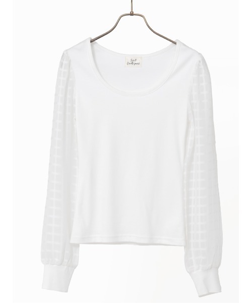 Soir,5 COCOTTE PARIS(ソワールイブニングココットパリ)の「シアースリーブトップス(Tシャツ/カットソー・レディース・ホワイト/ネイビー/ブラック・FREE)」の9枚目の写真