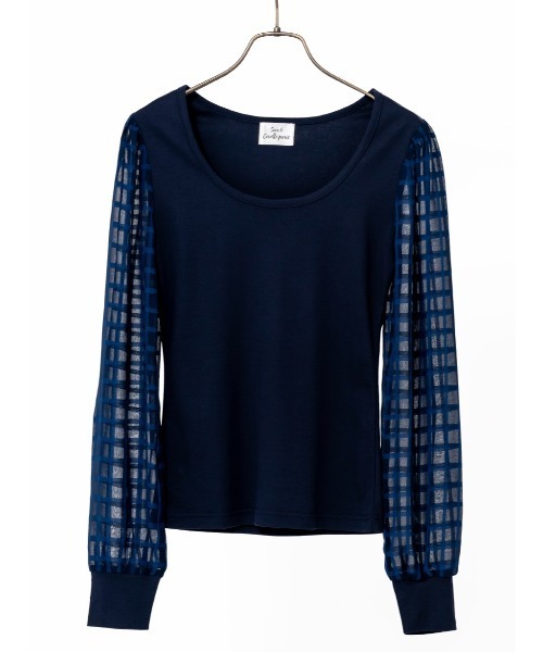 Soir,5 COCOTTE PARIS(ソワールイブニングココットパリ)の「シアースリーブトップス(Tシャツ/カットソー・レディース・ホワイト/ネイビー/ブラック・FREE)」の10枚目の写真