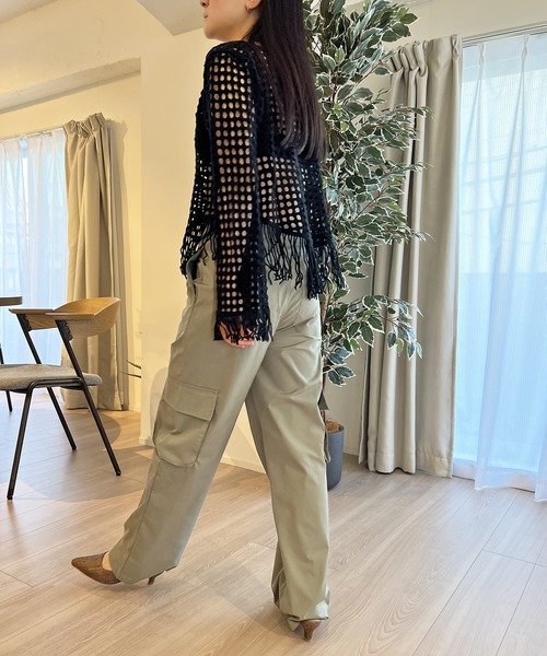 Jewelobe(ジュエローブ)の「フリンジメッシュトップス(ニット/セーター・レディース・ブラック/ホワイト・FREE)」の22枚目の写真
