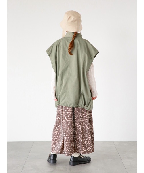 ehka sopo（エヘカソポ）の「袖取り外しミリタリージャケット（ノーカラージャケット・レディース・ブラック/カーキ/キナリ・ﾌﾘ-）」の19枚目の写真