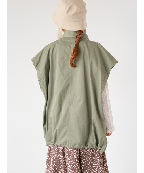 ehka sopo（エヘカソポ）の「袖取り外しミリタリージャケット（ノーカラージャケット・レディース・ブラック/カーキ/キナリ・ﾌﾘ-）」の4枚目の写真