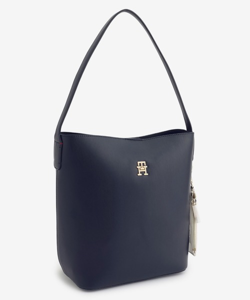TOMMY HILFIGER(トミーヒルフィガー)の「アイコニックバケットバッグ(ハンドバッグ・レディース・ネイビー・FREE)」の3枚目の写真