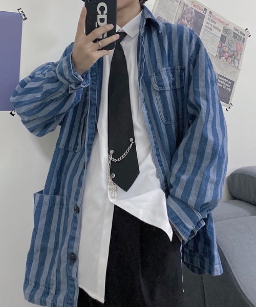 NOVESSEL（ノベセル）の「『NOVESSEL/ノベセル』チェーン付きネクタイ【Y】【CN】（ネクタイ・メンズ・ブラック/ネイビー・FREE）」の11枚目の写真