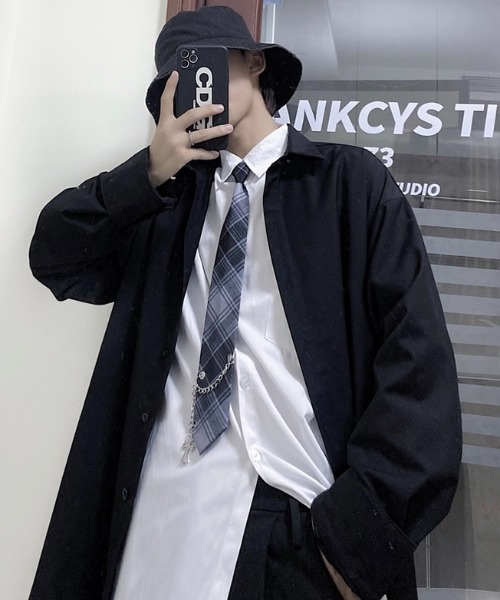 CHANEL ネクタイ メンズ 黒 クローバー チェーン 貝 シェル CHANEL - シャネル／CHANEL ネクタイ メンズ 男性 男性用シルク
