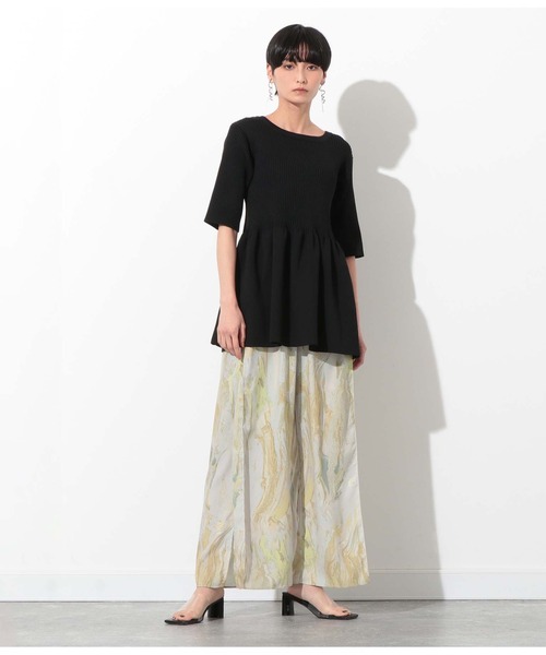 Settimissimo（セッティミッシモ）の「ポリエステル糸リブペプラムトップスカットソー（Tシャツ/カットソー・レディース・ブラック/パープル/イエロー・FREE）」の6枚目の写真