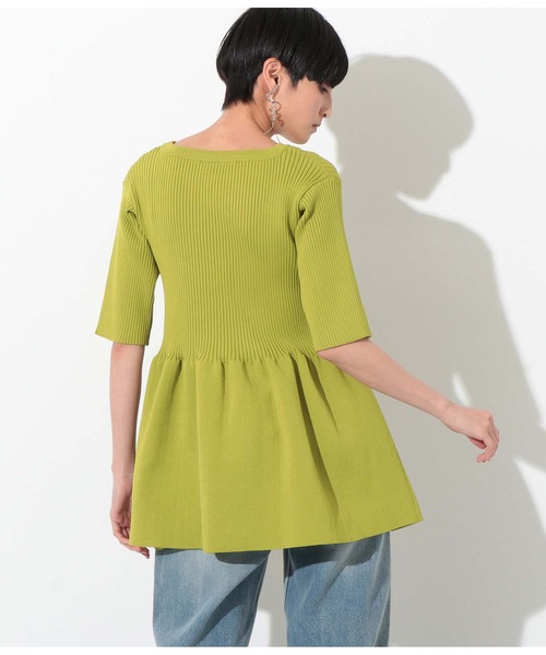 Settimissimo（セッティミッシモ）の「ポリエステル糸リブペプラムトップスカットソー（Tシャツ/カットソー・レディース・ブラック/パープル/イエロー・FREE）」の13枚目の写真