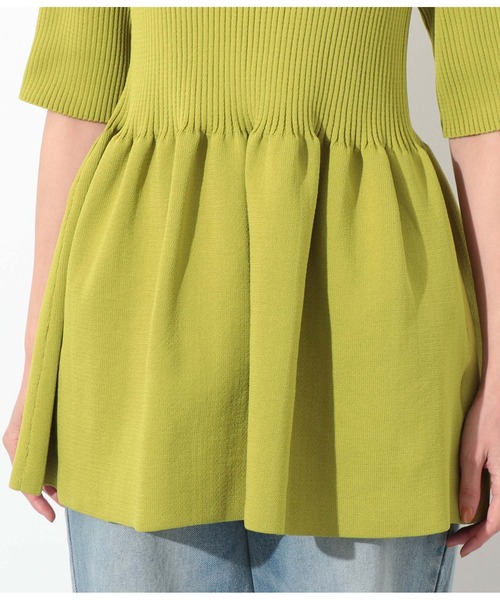 Settimissimo（セッティミッシモ）の「ポリエステル糸リブペプラムトップスカットソー（Tシャツ/カットソー・レディース・ブラック/パープル/イエロー・FREE）」の17枚目の写真