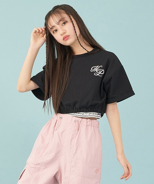 mezzo piano Junior（メゾピアノジュニア）の「短丈Tシャツ＆ロゴリブ