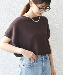 SHIPS any | SHIPS any:〈手洗い可能〉リネン ミックス フレンチスリーブ ニット プルオーバー(ニット/セーター)