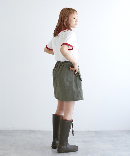 w closet（ダブルクローゼット）の「プリントリンガーTシャツ（Tシャツ/カットソー・レディース・スミクロ/オフホワイト/サックスブルー・FREE）」の8枚目の写真