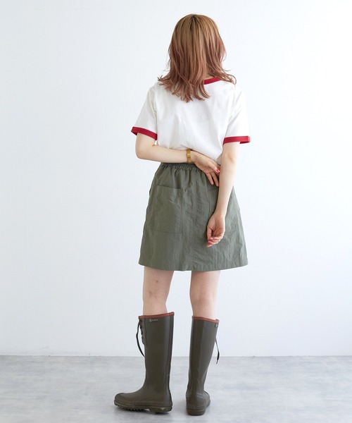 w closet（ダブルクローゼット）の「プリントリンガーTシャツ（Tシャツ/カットソー・レディース・スミクロ/オフホワイト/サックスブルー・FREE）」の10枚目の写真