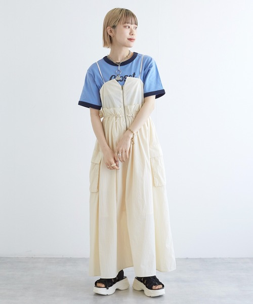 w closet（ダブルクローゼット）の「プリントリンガーTシャツ（Tシャツ/カットソー・レディース・スミクロ/オフホワイト/サックスブルー・FREE）」の14枚目の写真