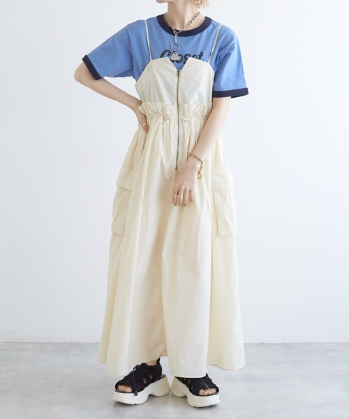 w closet（ダブルクローゼット）の「プリントリンガーTシャツ（Tシャツ/カットソー・レディース・スミクロ/オフホワイト/サックスブルー・FREE）」の21枚目の写真