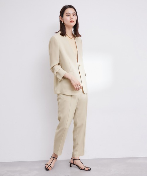 ROPE'（ロペ）の「【撥水加工】【洗える】とろみドライタッチシガレットパンツ/セットアップ対応（その他パンツ・レディース・ベージュ/ネイビー・36/38）」の19枚目の写真