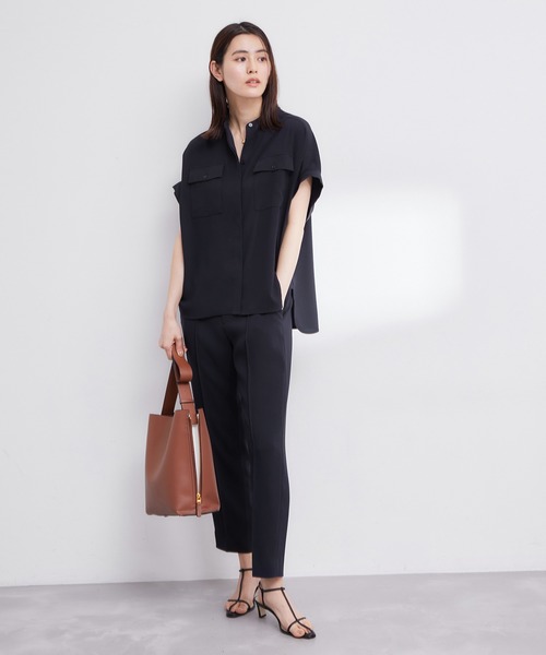 ROPE'（ロペ）の「【撥水加工】【洗える】とろみドライタッチシガレットパンツ/セットアップ対応（その他パンツ・レディース・ベージュ/ネイビー・36/38）」の14枚目の写真