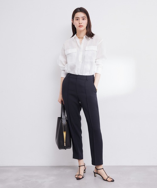 ROPE'（ロペ）の「【撥水加工】【洗える】とろみドライタッチシガレットパンツ/セットアップ対応（その他パンツ・レディース・ベージュ/ネイビー・36/38）」の5枚目の写真