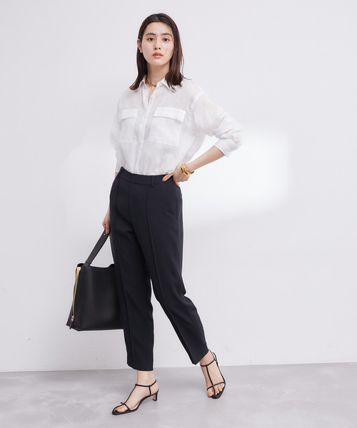 ROPE'（ロペ）の「【撥水加工】【洗える】とろみドライタッチシガレットパンツ/セットアップ対応（その他パンツ・レディース・ベージュ/ネイビー・36/38）」の3枚目の写真