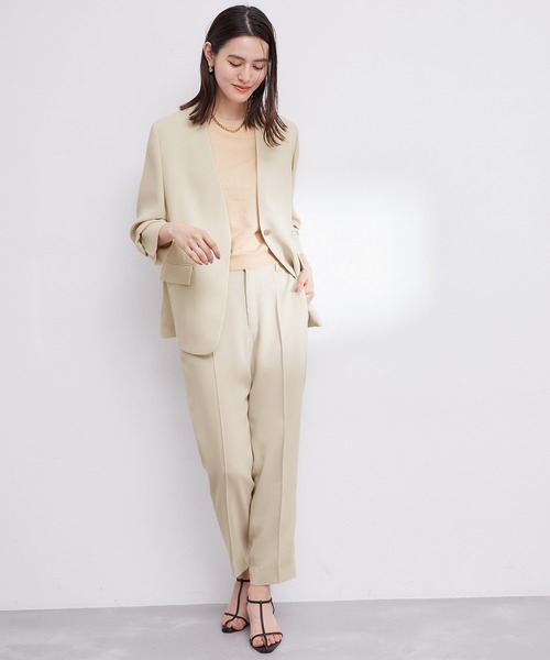 ROPE'（ロペ）の「【撥水加工】【洗える】とろみドライタッチシガレットパンツ/セットアップ対応（その他パンツ・レディース・ベージュ/ネイビー・36/38）」の13枚目の写真