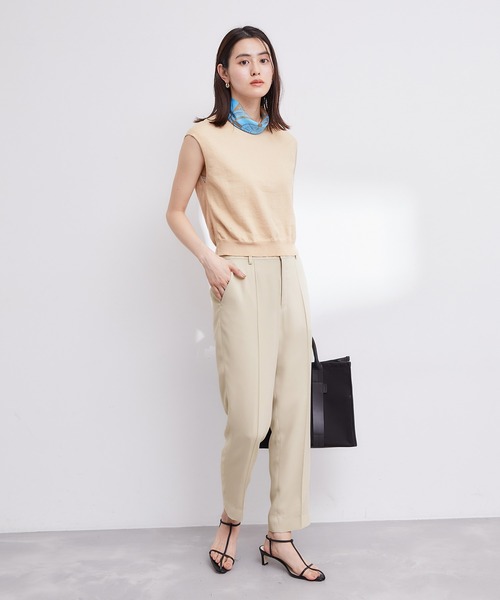 ROPE'（ロペ）の「【撥水加工】【洗える】とろみドライタッチシガレットパンツ/セットアップ対応（その他パンツ・レディース・ベージュ/ネイビー・36/38）」の9枚目の写真