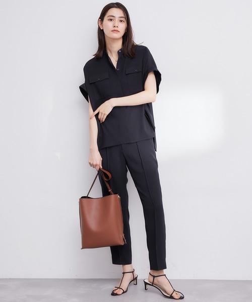 ROPE'（ロペ）の「【撥水加工】【洗える】とろみドライタッチシガレットパンツ/セットアップ対応（その他パンツ・レディース・ベージュ/ネイビー・36/38）」の21枚目の写真