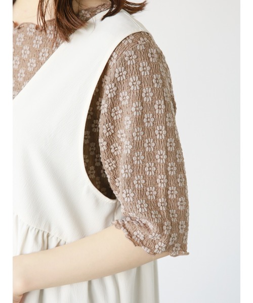 ehka sopo（エヘカソポ）の「花柄レースプルオーバー（Tシャツ/カットソー・レディース・ミント/モカ/キナリ・ﾌﾘ-）」の3枚目の写真