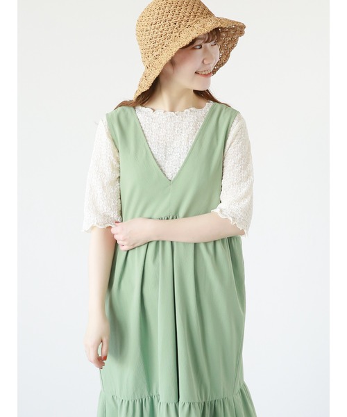 ehka sopo（エヘカソポ）の「花柄レースプルオーバー（Tシャツ/カットソー・レディース・ミント/モカ/キナリ・ﾌﾘ-）」の8枚目の写真