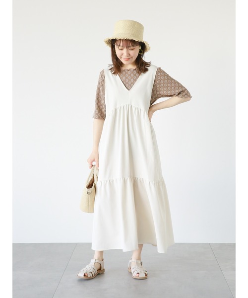 ehka sopo（エヘカソポ）の「花柄レースプルオーバー（Tシャツ/カットソー・レディース・ミント/モカ/キナリ・ﾌﾘ-）」の12枚目の写真