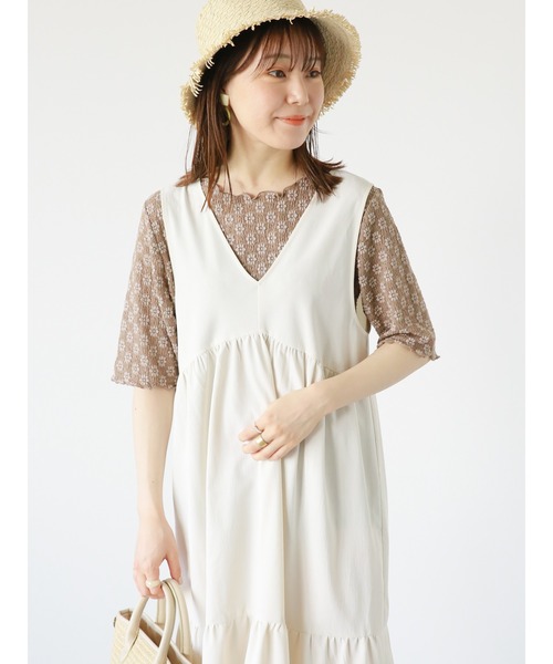 ehka sopo（エヘカソポ）の「花柄レースプルオーバー（Tシャツ/カットソー・レディース・ミント/モカ/キナリ・ﾌﾘ-）」の17枚目の写真