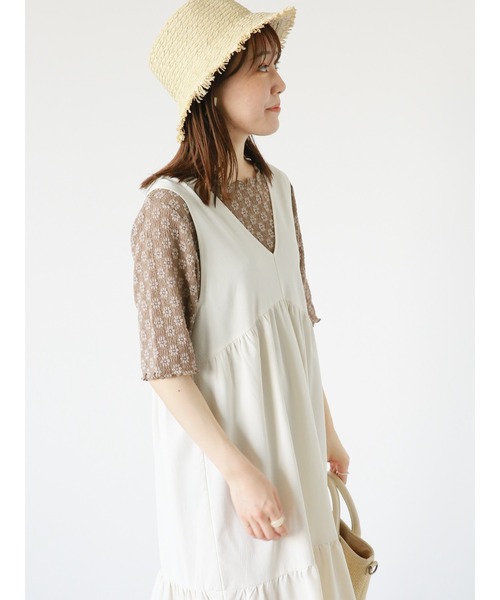 ehka sopo（エヘカソポ）の「花柄レースプルオーバー（Tシャツ/カットソー・レディース・ミント/モカ/キナリ・ﾌﾘ-）」の19枚目の写真