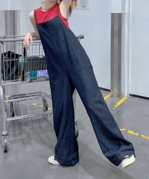 SHEENA（シーナ）の「【新色追加】バックリボンデニムサロペット（サロペット/オーバーオール・レディース・ブルー/ブラック・M）」の4枚目の写真