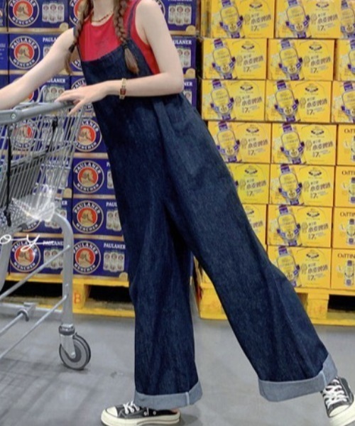 SHEENA（シーナ）の「【新色追加】バックリボンデニムサロペット（サロペット/オーバーオール・レディース・ブルー/ブラック・M）」の5枚目の写真