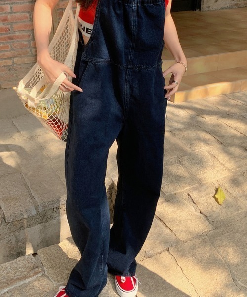 SHEENA（シーナ）の「【新色追加】バックリボンデニムサロペット（サロペット/オーバーオール・レディース・ブルー/ブラック・M）」の9枚目の写真