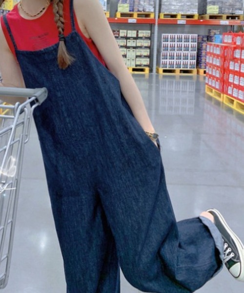 SHEENA（シーナ）の「【新色追加】バックリボンデニムサロペット（サロペット/オーバーオール・レディース・ブルー/ブラック・M）」の12枚目の写真