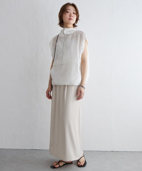 notch.（ノッチ）の「リラックスナロースカート（スカート・レディース・ブルー/ブラック/オフホワイト・TM/M）」の10枚目の写真