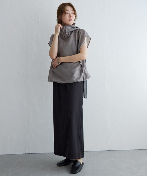 notch.（ノッチ）の「リラックスナロースカート（スカート・レディース・ブルー/ブラック/オフホワイト・TM/M）」の9枚目の写真